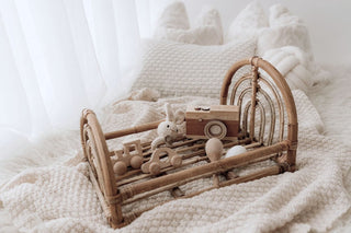 Kids decor and toys made from natural materials.