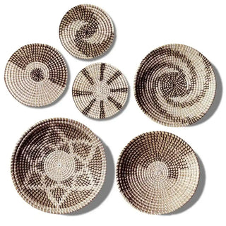Handwoven rattan wall plates, macramés and canvas art - available from Arkaim Home.