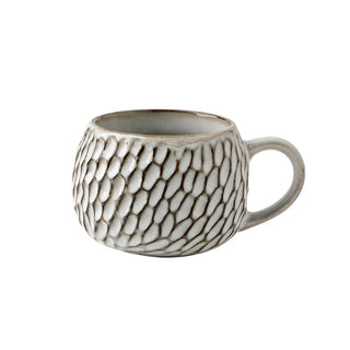 Handmade ceramic cup with honeycomb texture and grey glaze. Perfect for coffee, tea, snacks or soup.