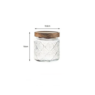 clear-glass-storage-jars-with-acacia-wood-lid-and-flower-design-kitchen-canisters-pantry-storage-organisation