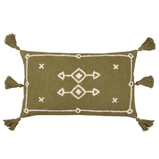 Tala Tasselled Cushion Cover / Olive 30x50cm