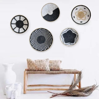 Handwoven rattan decorative wall basket – a natural boho wall decor piece perfect for adding texture and warmth to any space. Crafted from eco-friendly materials, this stylish wall plate enhances modern, rustic, and Scandinavian interiors. Ideal for gallery walls, living rooms, or entryways.