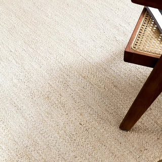 Natural beige jute cotton rug with thick textured weave Arkaim Home