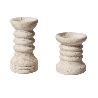 Handmade natural marble candle holders, embracing the imperfect beauty of wabi-sabi. These elegant, durable candle holders add timeless charm to any space, perfect for desks, shelves, or mantels. This set of 2 offers versatile, symmetrical décor for a stylish, natural home accent.