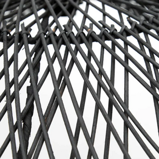 Endah Black Handwoven Rattan Pendant Lampshade – interwoven in a creative, organic shape, this ceiling light  is a statement piece, perfect for natural home decoration. This hanging lamp comlements boho, Scandi, and Wabi-Sabi aesthetics, adding warmth and texture to any space. Ideal for eco-conscious interiors.
