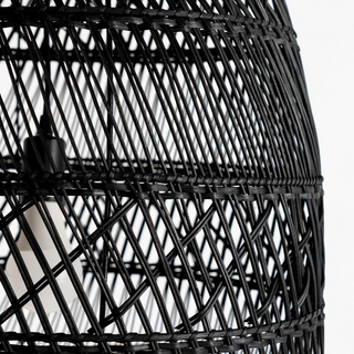 Mawar handwoven black rattan pendant lampshades – natural boho ceiling lights perfect for coastal, modern, Scandinavian, and rustic home decor. These eco-friendly hanging lamps add warmth and texture to living spaces, dining rooms, or bedrooms. Ideal for creating a cozy and stylish ambiance.