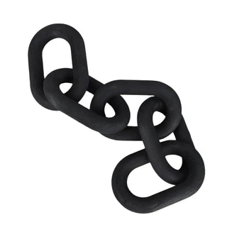 Black wooden chain link display ornament – a decorative home accessory crafted from natural wood. Perfect for modern, rustic, boho or scandi-style decor, this hand-carved wooden chain adds a stylish touch to coffee tables, shelves, or mantels. Ideal for those seeking elegant, natural home decor pieces.