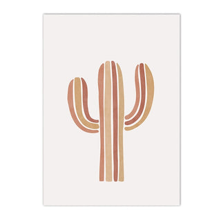 Boho nursery canvas art print with a cactus design. Colourful kids wall art on canvas for nursery or play room.