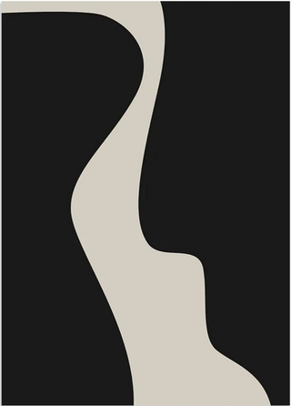 Contemporary abstract canvas print with elegant and bold design, featuring subtle, calming curves in a beautiful beige and black combination that would effortlessly suit any contemporary décor.