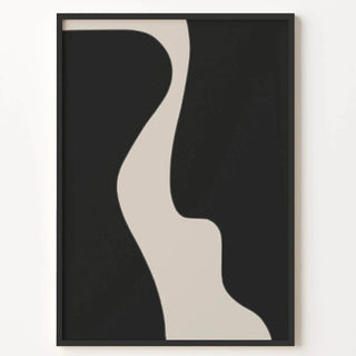 Contemporary abstract canvas print with elegant and bold design, featuring subtle, calming curves in a beautiful beige and black combination that would effortlessly suit any contemporary décor.