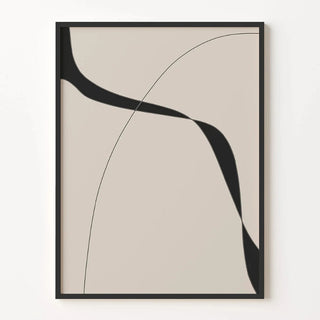 Contemporary Abstract Canvas Print with elegant and bold design, featuring subtle, calming curves in a beautiful beige and black combination that would effortlessly suit any contemporary décor.