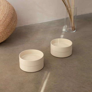 Stackable stoneware bowls for contemporary dining