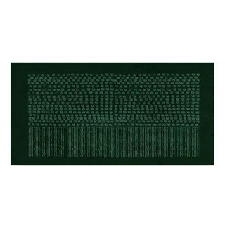 Large panoramic wabi sabi geometric wall art in dark green with textured surface by Arkaim Home