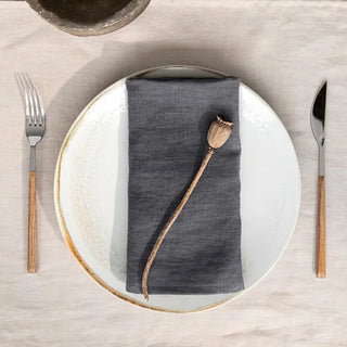 Dark Grey Linen Napkins for Kitchen and Bathroom Use, Elegant Drape and Natural Charm, Perfect for Dining Table and Home Décor – Soft, Durable, and Stylish Linen Tableware