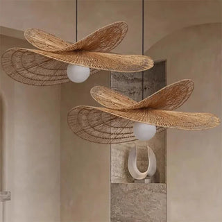 Utama Double-Tier Handwoven Jute Pendant Light – creative ceiling light crafted with intricate artistry. This Wabi-Sabi-inspired hanging lamp adds natural elegance to bedrooms, kitchen islands, dining areas, or coffee tables. Perfect for boho, Scandi, and eco-friendly home décor.