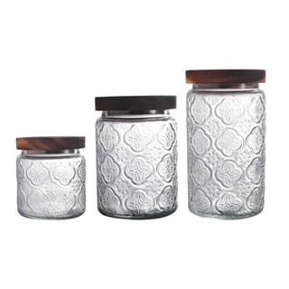clear-glass-storage-jars-with-acacia-wood-lid-and-flower-design-kitchen-canisters-pantry-storage-organisation