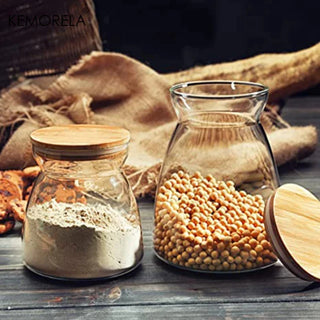 clear-glass-storage-jars-with-bamboo-lid-kitchen-canisters-pantry-storage-containers-tea-coffee-spices-snacks-pasta-storage-organisation