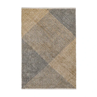 Bima handwoven jute and cotton rug in grey and natural for minimalist, costal, boho or nordic living room or bedroom spaces.