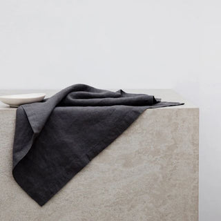 Dark Grey Linen Napkins for Kitchen and Bathroom Use, Elegant Drape and Natural Charm, Perfect for Dining Table and Home Décor – Soft, Durable, and Stylish Linen Tableware