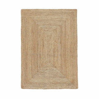 Rectangular handmade jute rug in natural tone Arkaim Home