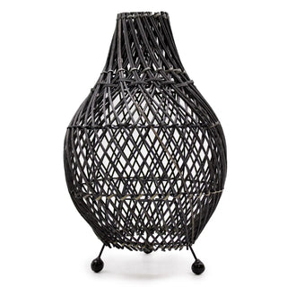 Handmade Rattan Table Lamp / Black