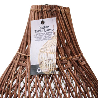 Handmade Rattan Table Lamp / Brown