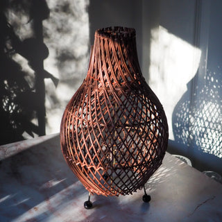 Handmade Rattan Table Lamp / Brown