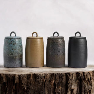 Minimal ceramic kitchen canisters for tea coffee and spices, Arkaim Home