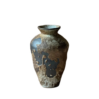 Kai tall rustic pottery vase with textured glaze.