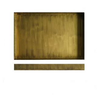 Elegant decorative gold metallic serving trays with a brushed finish, perfect for natural homeware enthusiasts. These stylish trays add a touch of sophistication to any kitchen or dining setup. Ideal for serving drinks, displaying candles, diffuser, flower vase, or creating a striking base for a captivating centrepiece.