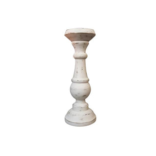 Rustic wooden candle holder crafted from solid mango wood with a distressed paint effect, perfect for adding natural charm to your home décor. Ideal for shelves, mantles, or coffee tables, this candle holder enhances the atmosphere of cosy evenings. Fitted with a metal candle plate, it can accommodate votive or pillar candles. Whether used alone or in a grouped centrepiece, this wooden candle holder creates a sophisticated, ambient glow with candlelight.