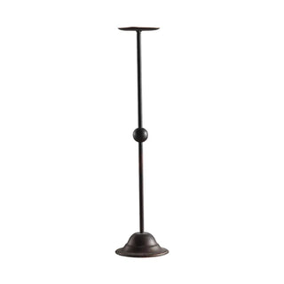 Tall black iron candle holders for modern, rustic or minimalist interiors.