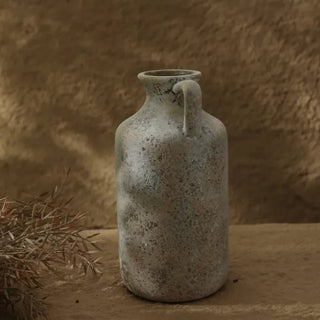 Minimalist ceramic vase with textured surface and classic jug form. A sculptural decor piece for Boho, Japandi, wabi-sabi, or modern interiors.