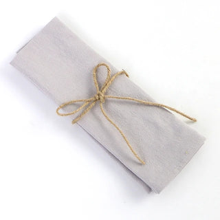 Light grey cotton table napkins set for natural and modern table settings.