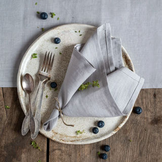 Light Grey Linen Napkins for Kitchen and Bathroom Use, Elegant Drape and Natural Charm, Perfect for Dining Table and Home Décor – Soft, Durable, and Stylish Linen Tableware