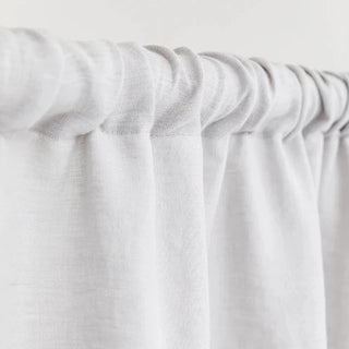 Light grey linen rod pocket curtain panel — natural window treatment with soft drape and textured finish. 