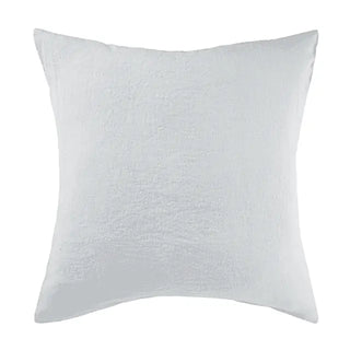 Light grey pure linen square pillowcase with envelope closure, available from Arkaim Home in a variety of sizes and soft, neutral colours. Perfect for styling a relaxed, all-season bedroom look.