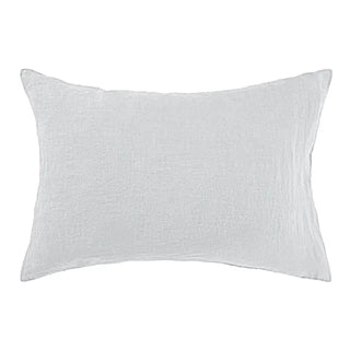 Light grey pure linen standard pillowcase with envelope closure, available from Arkaim Home in a variety of sizes and soft, neutral colours. Perfect for styling a relaxed, all-season bedroom look.