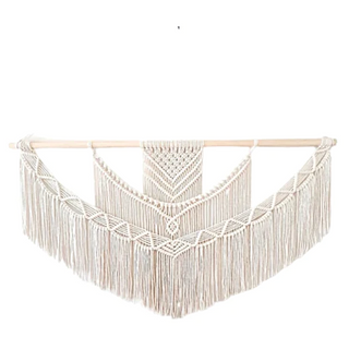 Handmade macrame wall hanging – a beautifully crafted natural home decor piece. Featuring intricate knot patterns and tassel details, this boho-inspired wall art adds texture and warmth to any space. Perfect for modern, rustic, or Scandinavian interiors. Ideal for living rooms, bedrooms, or entryways. 