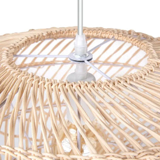 Handwoven natural rattan pendant lights with bell or round shape, ideal for Boho, coastal, or Scandinavian interior lighting.