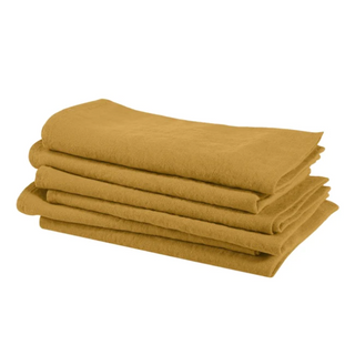 Mustard Linen Napkins for Kitchen and Bathroom Use, Elegant Drape and Natural Charm, Perfect for Dining Table and Home Décor – Soft, Durable, and Stylish Linen Tableware