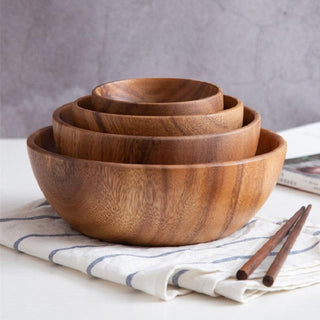 Wooden serving bowls for salads, fruit and snacks, Arkaim Home
