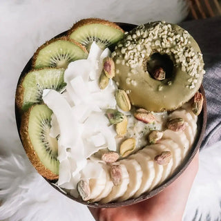Natural coconut bowls for breakfast cereals, fruits, snacks and salads