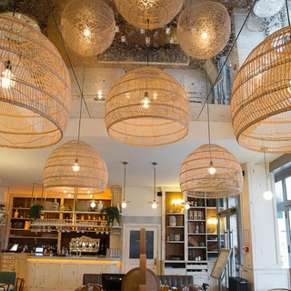 Mawar handwoven natural rattan pendant lampshades – natural boho ceiling lights perfect for coastal, modern, Scandinavian, and rustic home decor. These eco-friendly hanging lamps add warmth and texture to living spaces, dining rooms, or bedrooms. Ideal for creating a cozy and stylish ambiance.