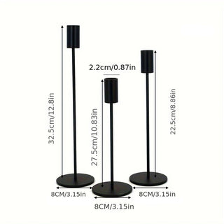 Minimalist black candle holder set for modern interiors