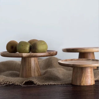 Natural wood cake stand for desserts, fruits and snacks, Arkaim Home