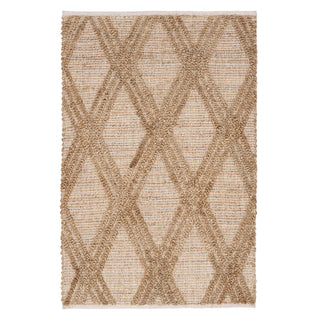 Bima handwoven jute and cotton rug with natural diamond geometric weave. Ideal for Scandi, Boho, coastal and wabi-sabi living spaces.