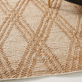 Bima handwoven jute and cotton rug with natural diamond geometric weave. Ideal for Scandi, Boho, coastal and wabi-sabi living spaces.