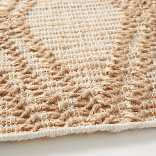 Bima handwoven jute and cotton rug with natural diamond geometric weave. Ideal for Scandi, Boho, coastal and wabi-sabi living spaces.