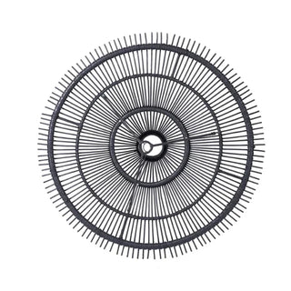 Woven black rattan ceiling pendant with organic texture and flowing sculptural form for Japandi interiors.